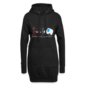 Sauvetage Strichmännchen Urgence Urgence Intervention urgence - Sweat-shirt à capuche long Femme - noir - Devant