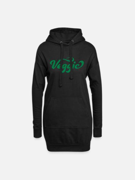 Vegetarier - Hoodie-Kleid - Schwarz