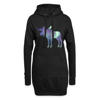 Aurores boréales - Sweat-shirt à capuche long Femme - noir - Devant