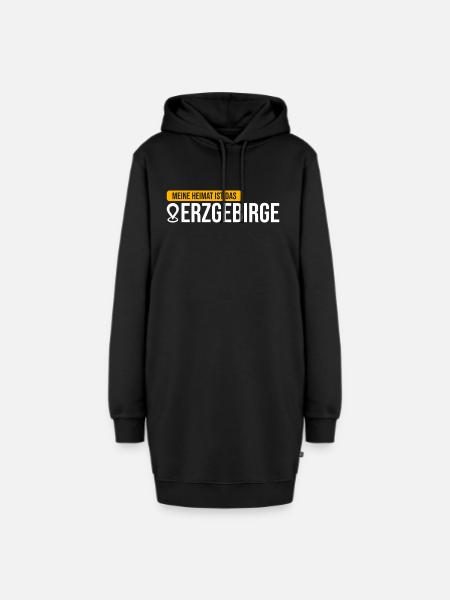 Meine Heimat ist das Erzgebirge - Hoodie-Kleid - Schwarz