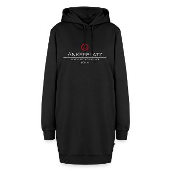 Ankerplatz Büsum roter Anker - Hoodie-Kleid - Schwarz - Vorne