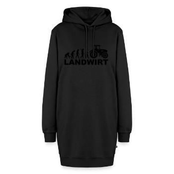 Landwirt - Hoodie-Kleid - Schwarz - Vorne - AI Model Female 172 light (172cm)