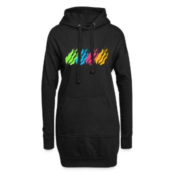 Boule de feu Néon - Sweat-shirt à capuche long Femme - noir - Devant