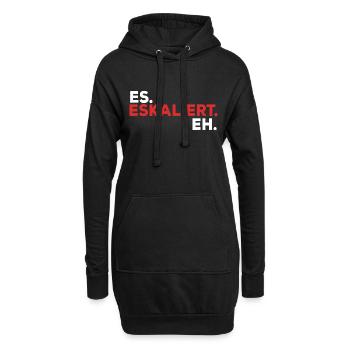 It escalates for techno parties and festivals - Hoodie-Kleid - Schwarz - Vorne