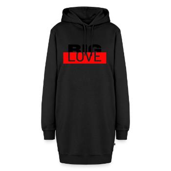 BIG Love - Hoodie-Kleid - Schwarz - Vorne - AI Model Female 172 light (172cm)