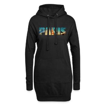 Frankreich Paris Franzose Französisch - Hoodie-Kleid - Schwarz - Vorne