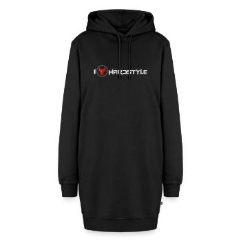 I love Hardstyle - Hoodie-Kleid - Schwarz - Vorne