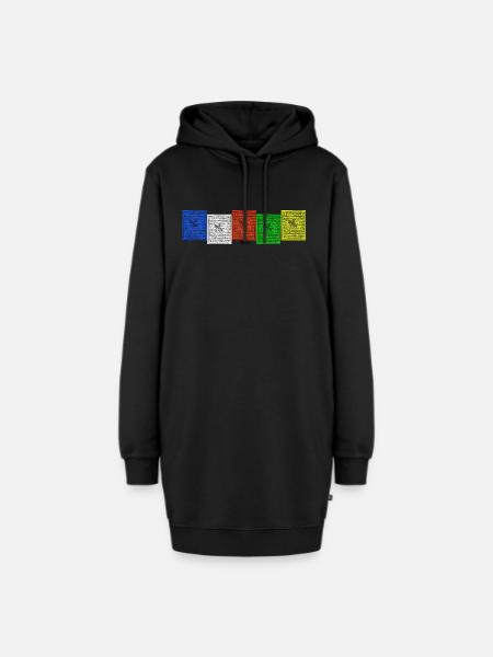 Nepal,Gebetsfahnen - Hoodie-Kleid - Schwarz