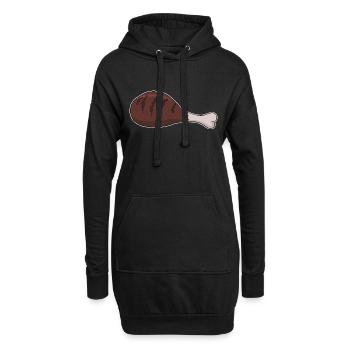 Poulet grillé Wing Barbeque Grillen BBQ - Sweat-shirt à capuche long Femme - noir - Devant