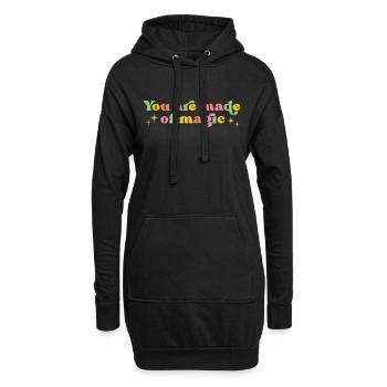 Du bist aus Magie gemacht - Hoodie-Kleid - Schwarz - Vorne