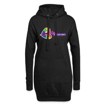 LGBT Lèvres colorées Aimez ce que vous voulez Idée cadeau - Sweat-shirt à capuche long Femme - noir - Devant
