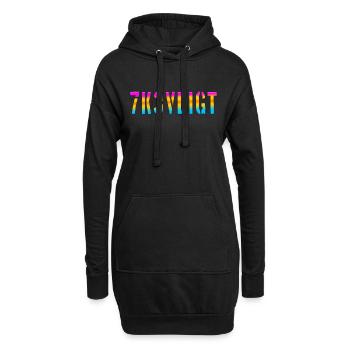 sms chat sprache befestigungen englisch drei 3 drei - Hoodie-Kleid - Schwarz - Vorne