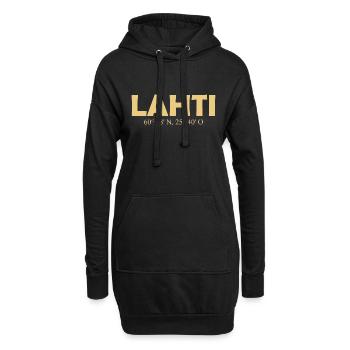 Lahti - Finlande - Coordonnées - Longitude Latitude - Sweat-shirt à capuche long Femme - noir - Devant