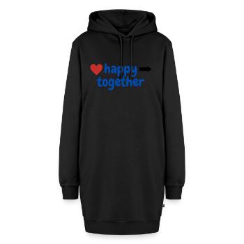 happy together 1 - Hoodie-Kleid - Schwarz - Vorne - AI Model Female 172 light (172cm)