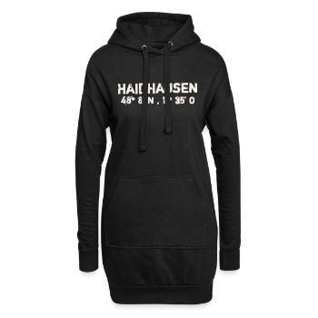 Koordinaten Breitengrad von Haidhausen liebe Münch - Hoodie-Kleid - Schwarz - Vorne
