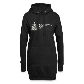 Partitions de Noël - Sweat-shirt à capuche long Femme - noir - Devant