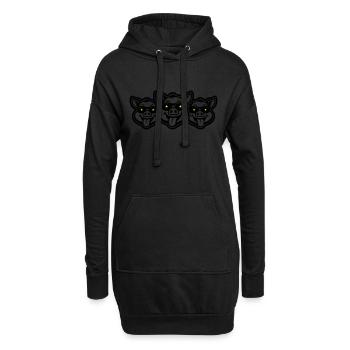 Cochons de truie de fête - Sweat-shirt à capuche long Femme - noir - Devant
