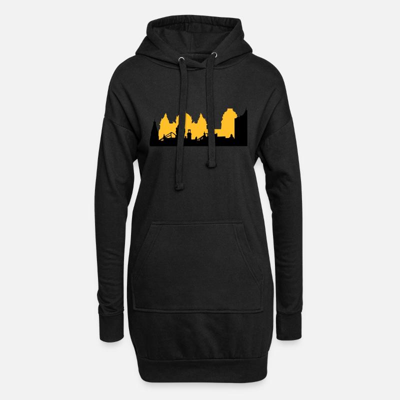 Leipzig Skyline - Hoodie-Kleid - Schwarz