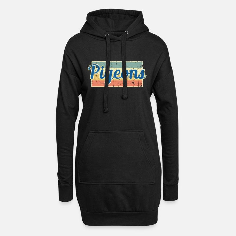 Tauben Taube - Hoodie-Kleid - Schwarz