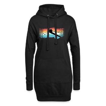 Rudern - Hoodie-Kleid - Schwarz - Vorne