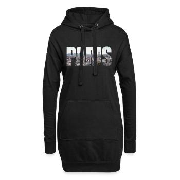photo de paris - Sweat-shirt à capuche long Femme - noir - Devant