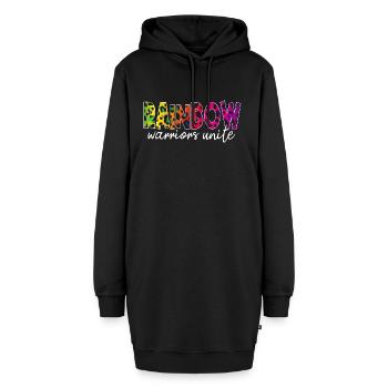 Arc-en-ciel - Sweat-shirt à capuche long Femme - noir - Devant