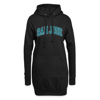 San Jose blue white - Hoodie-Kleid - Schwarz - Vorne