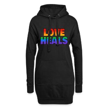 Liebe heilt LGBTQ-Regenbogen - Hoodie-Kleid - Schwarz - Vorne