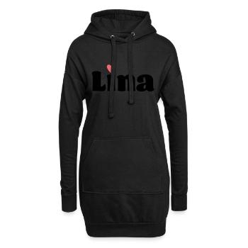 Lina Geschenk - Hoodie-Kleid - Schwarz - Vorne