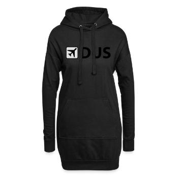 Airport - Flughafen - DUS - Düsseldorf - 3 Letter - Hoodie-Kleid - Schwarz - Vorne