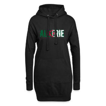 logo_flag_grunge_algerie_2 - Sweat-shirt à capuche long Femme - noir - Devant