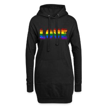 Aimer les LGBT - Sweat-shirt à capuche long Femme - noir - Devant