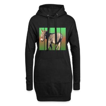 Esel - Hoodie-Kleid - Schwarz - Vorne
