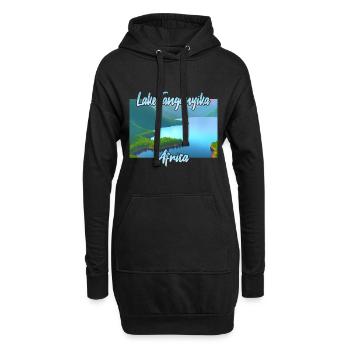 Lac tanganyika - Sweat-shirt à capuche long Femme - noir - Devant