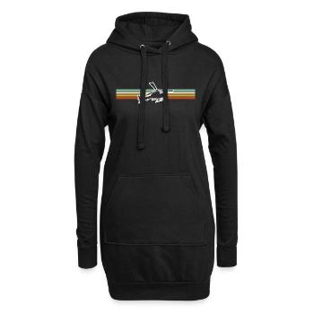 Hubschrauber Helikopter Retro - Hoodie-Kleid - Schwarz - Vorne