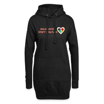 La solidarité au lieu de la division - Sweat-shirt à capuche long Femme - noir - Devant
