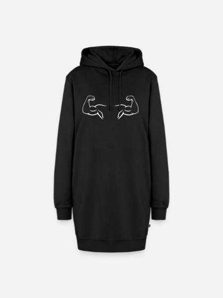 bizeps 2 - Hoodie-Kleid - Schwarz