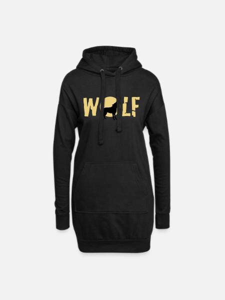 wolf_092011_c_2c - Hoodie Dress - black