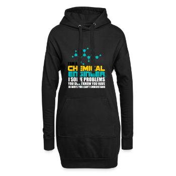 Ingenieur - Hoodie-Kleid - Schwarz - Vorne