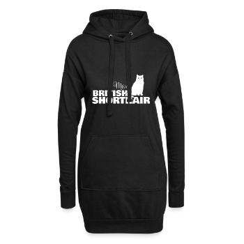 Britannique cheveux courts chat maman maman - Sweat-shirt à capuche long Femme - noir - Devant