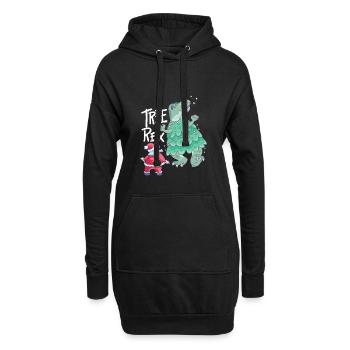 Tree Rex Weihnachten Lustig Weihnachtsmann Trex - Hoodie-Kleid - Schwarz - Vorne