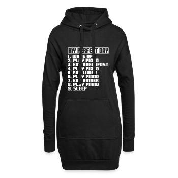 piano - Sweat-shirt à capuche long Femme - noir - Devant