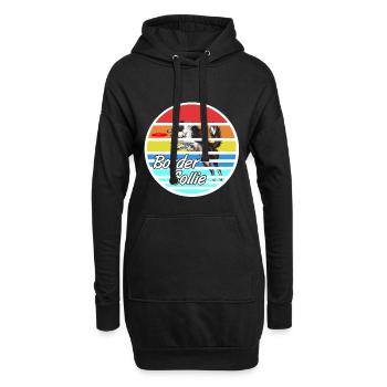 Border Collie - Sweat-shirt à capuche long Femme - noir - Devant