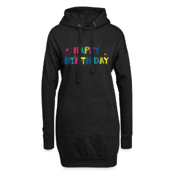 Joyeux anniversaire typo - Sweat-shirt à capuche long Femme - noir - Devant