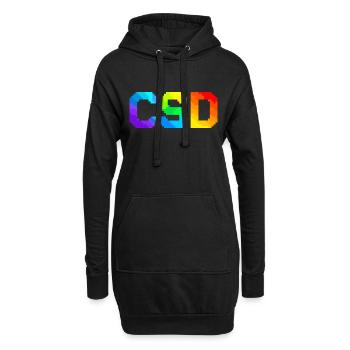 CSD - Pixel Pride Flag - Hoodie-Kleid - Schwarz - Vorne