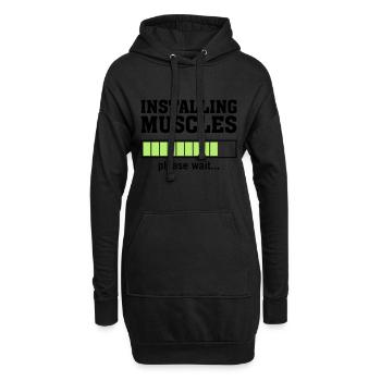 Installing Muscles (Please Wait) - Hoodie-Kleid - Schwarz - Vorne