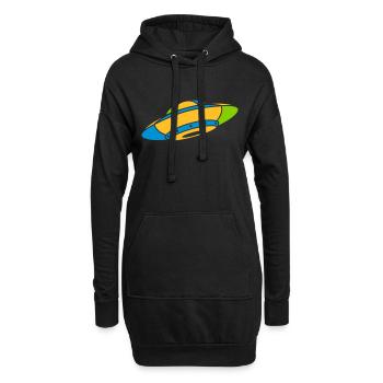 Buntes UFO Mystery Aliens - Hoodie-Kleid - Schwarz - Vorne