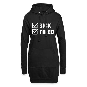 En avoir assez - Sweat-shirt à capuche long Femme - noir - Devant