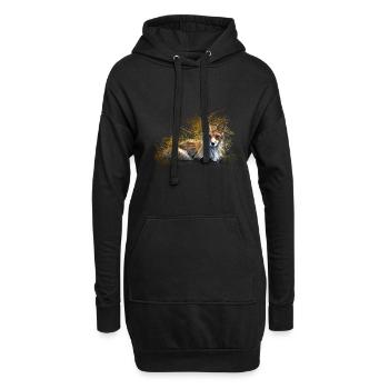 Renard - Sweat-shirt à capuche long Femme - noir - Devant