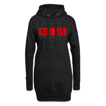 Große Schwester - Hoodie-Kleid - Schwarz - Vorne